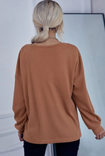 Load image into Gallery viewer, Oversized Knit Henley Sweater
